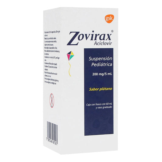 ZOVIRAX SUSP. 200 MG. CAJA C/FCO. C/60 ML.