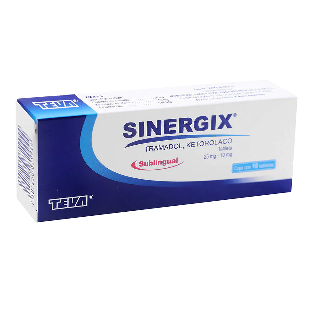 SINERGIX SUBLINGUAL 25/10MG - TAB 10