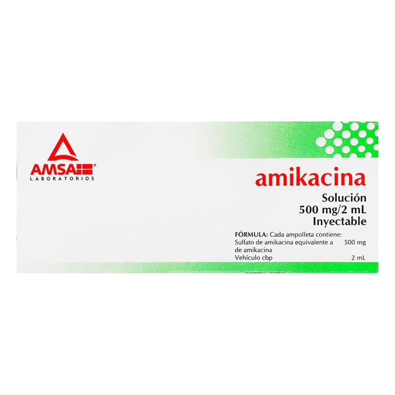 AMIKACINA INY. 500 MG. CAJA C/2 AMP. C/2 ML.