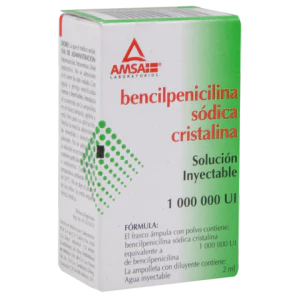 BENCILPENICILINA SODICA CRISTALINA 1,000,000 U INY AMP C2 ML