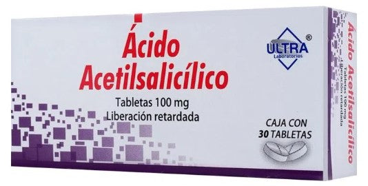 ACIDO ACETILSALICILICO TAB. LIB. RETARDADA 100 MG. CAJA C/30