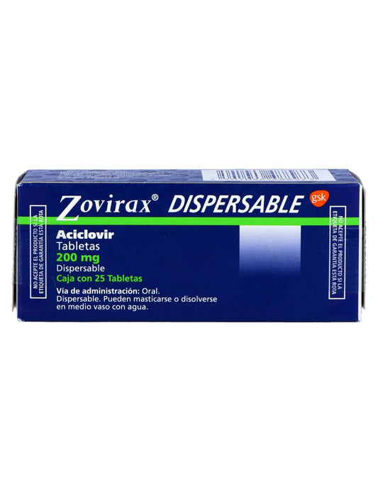 ZOVIRAX DISPERSABLE TAB. DISP. 200 MG. CAJA C/25